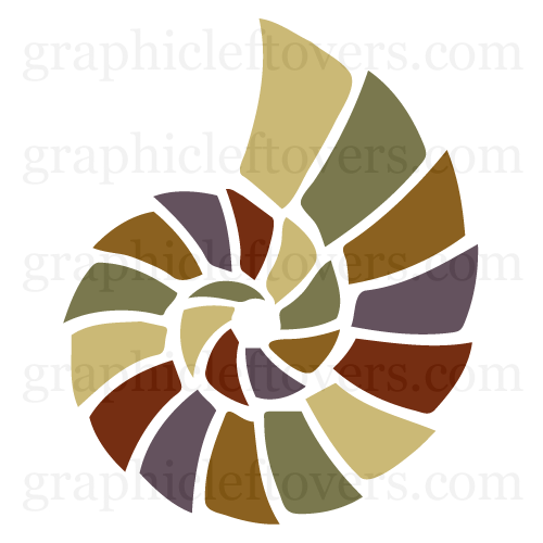 500x500 a vector icon or symbol of a nautilus shell scrapbooking