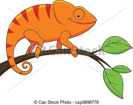 450x354 Cute Chameleon Drawing