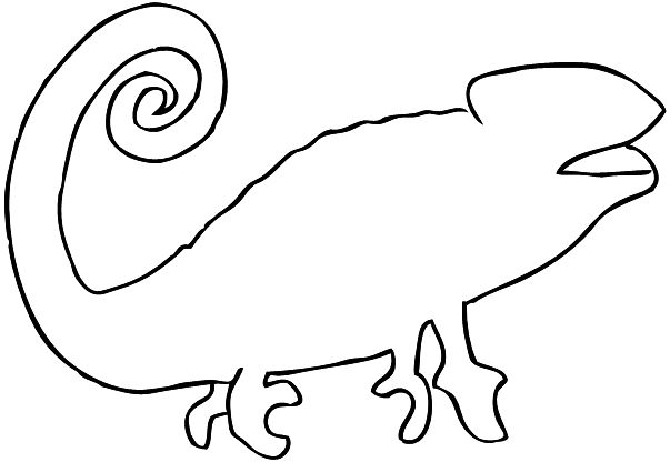 603x416 Huge Collection Of 'chameleon Drawing Template' Download More