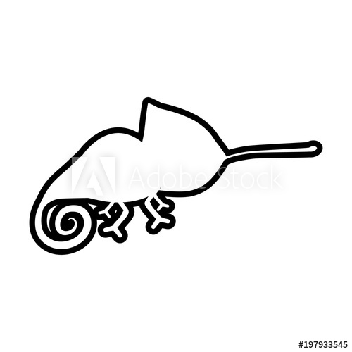 500x500 Chameleon Line Icon