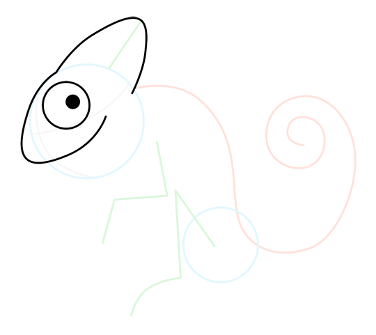 540x481 Cartoon Chameleon Step