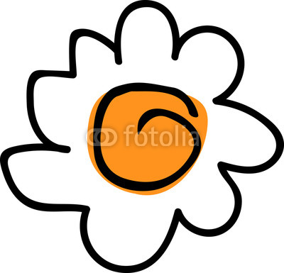 400x385 Simple Vector Drawing Of Chamomile Orange Children's Flower