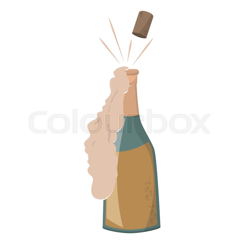 800x800 Champagne Bottle Open Isolated Vector Stock Vector Colourbox