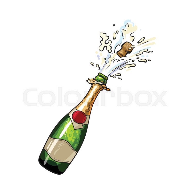 800x800 champagne bottle with cork popping stock vector colourbox