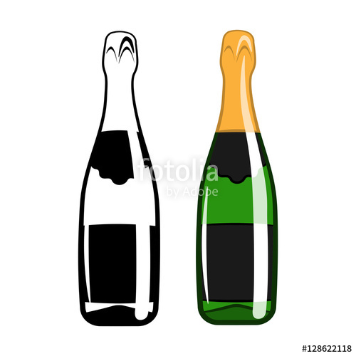 500x500 Champagne Bottle Alcohol Drink Vintage Vector Elements Isolated