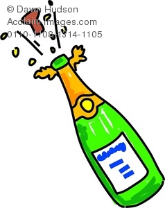 238x300 Clipart Image Of A Whimsical Drawing Of A Bottle Of Champagne