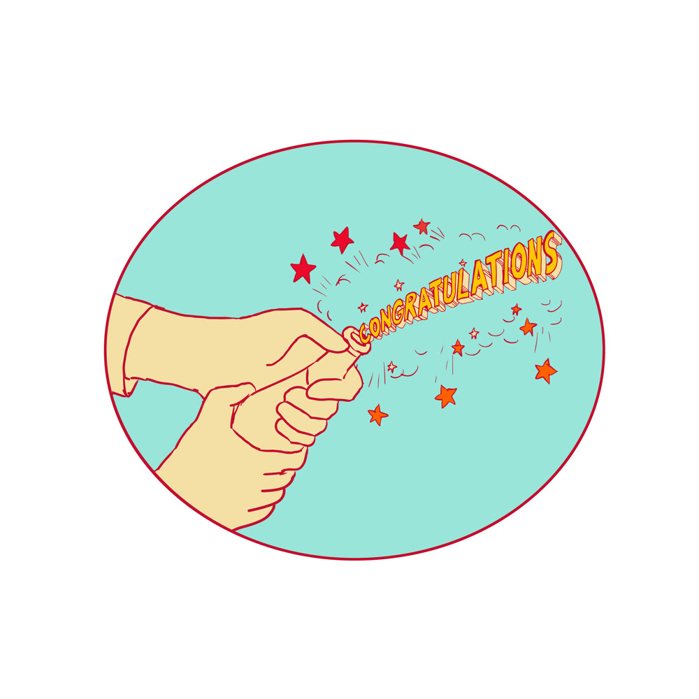 1000x1000 Congratulations Hand Popping Champagne Drawing On Behance