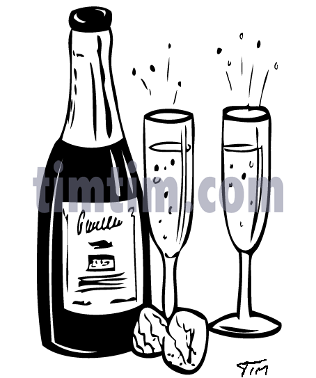 454x543 Free Drawing Of Champagne Bw From The Category Christmas