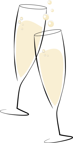 300x588 New Year's Eve Champagne Glasses Laser Vector Free, Free