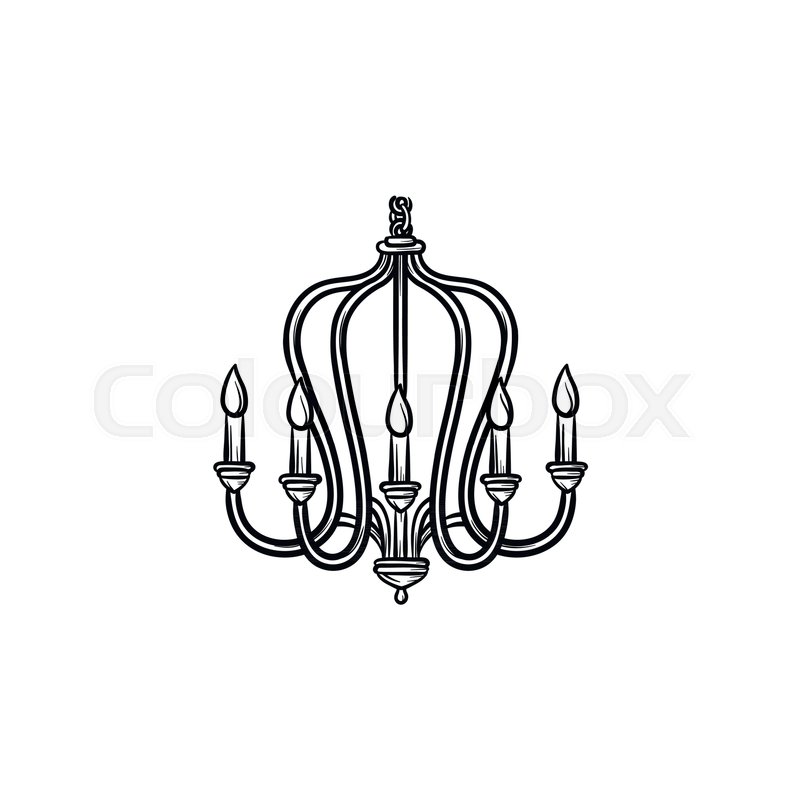 800x800 Chandelier Hand Drawn Outline Doodle Stock Vector Colourbox