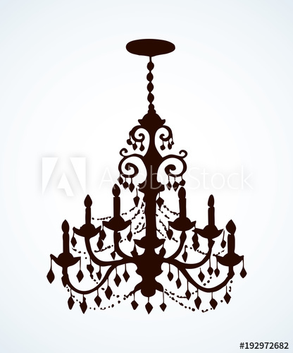 416x500 Chandelier Vector Drawing
