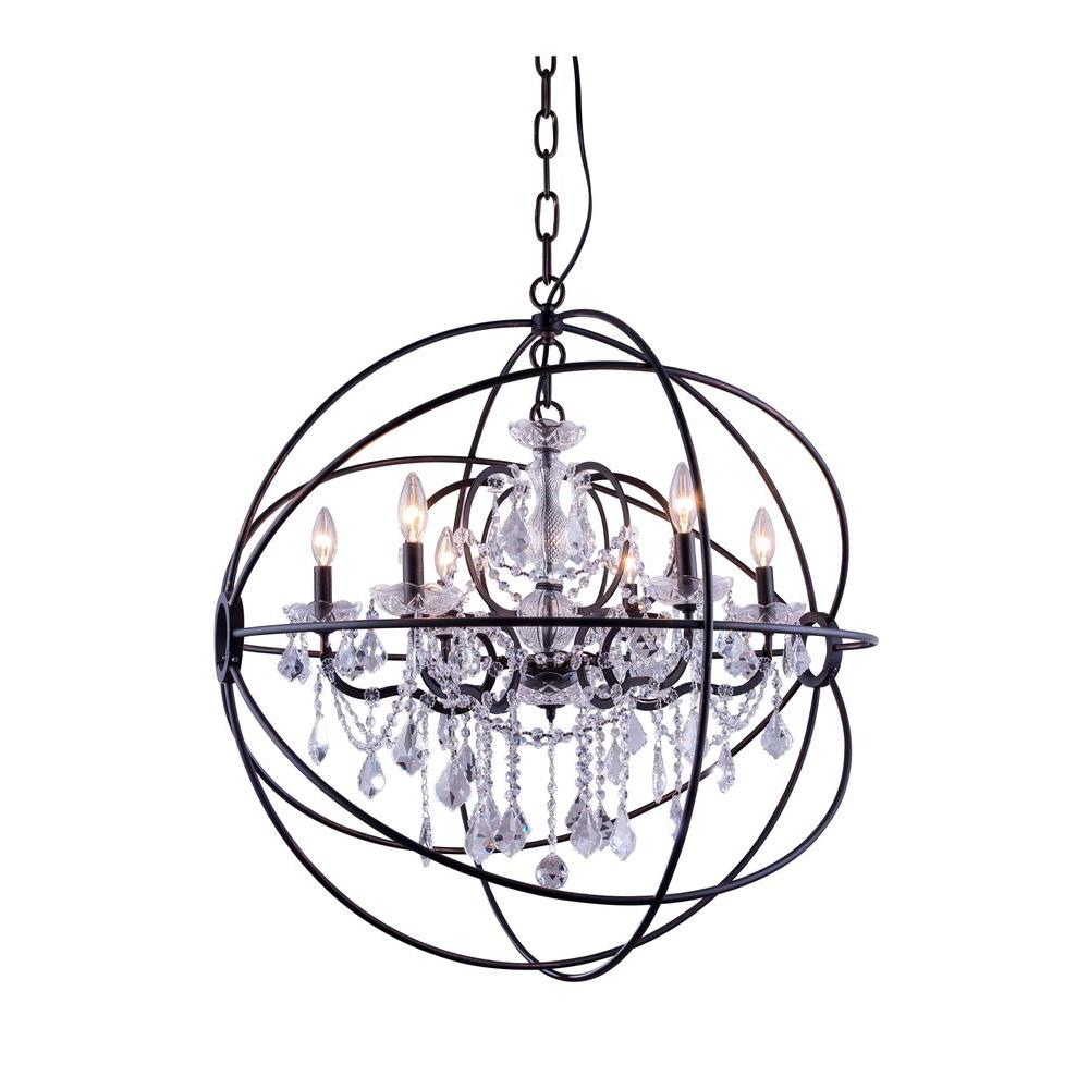 1000x1000 Elegant Lighting Geneva Light Dark Bronze Chandelier With Clear