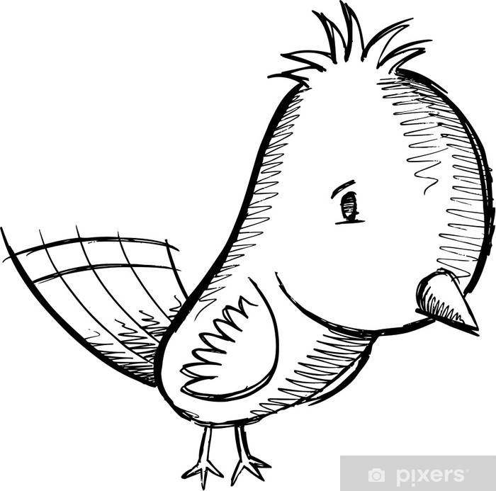 700x693 Cute Doodle Sketch Bird Art Wall Mural We Live To Change