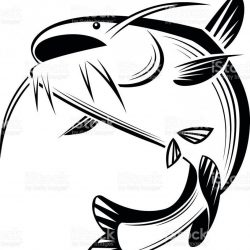 250x250 Catfish Skeleton Drawing Free Fish Cartoon Clipart And Label Blue