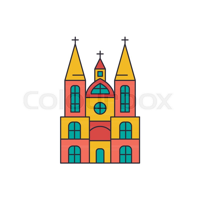 800x800 Church Icon Cartoon Church Vector Stock Vector Colourbox