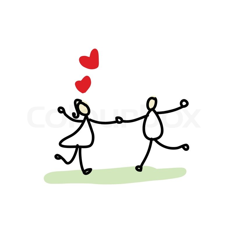 800x800 Hand Drawing Cartoon Love Character Stock Vector Colourbox