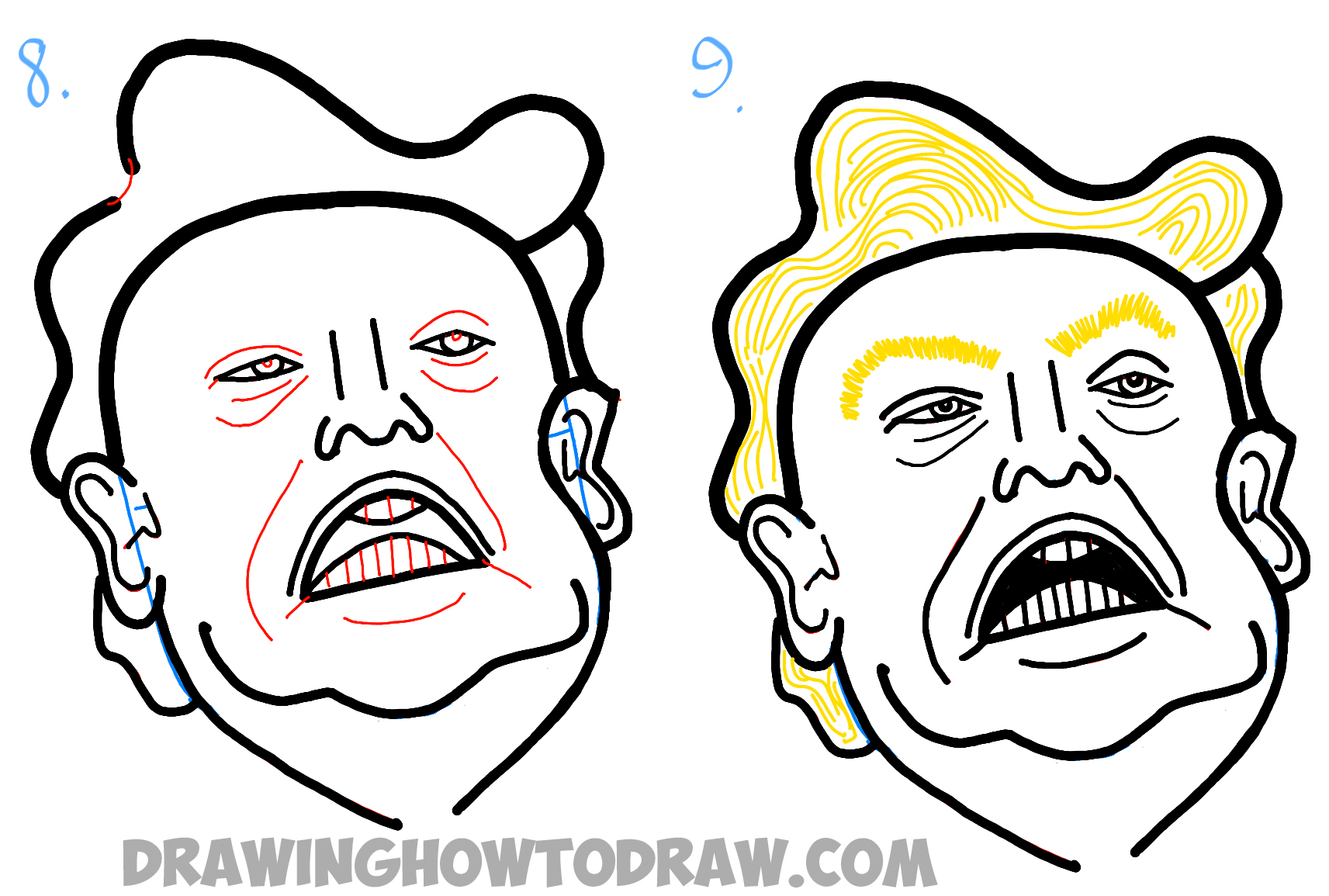 1713x1155 How To Draw Donald Trump Caricature Or Illustration