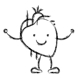 300x300 blurred hand drawing contour caricature circulatory system