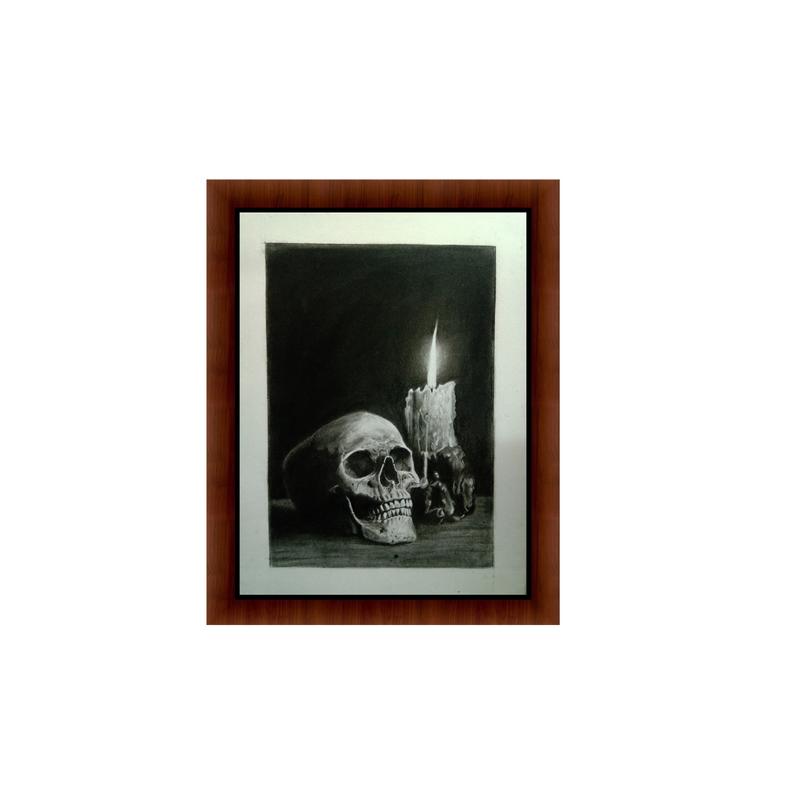794x794 skull drawing still life original art skull posteroriginal etsy