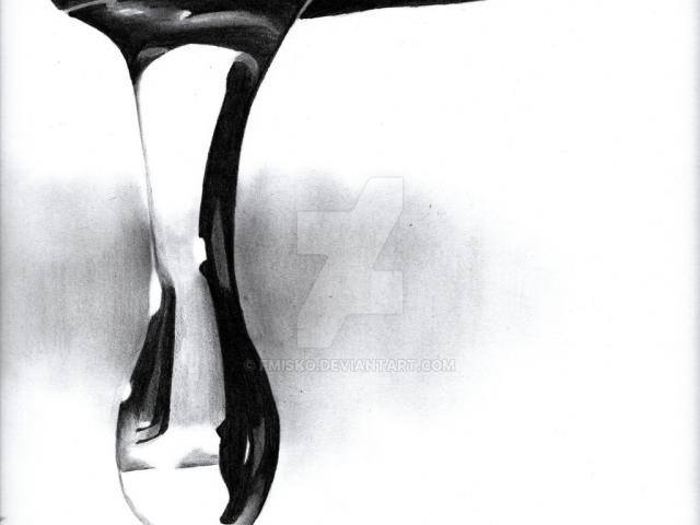 640x480 Drawn Water Drop Charcoal Drawing