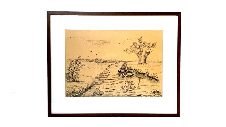 794x446 Charcoal Sketch Painting Dutch Signature Onderwater Etsy