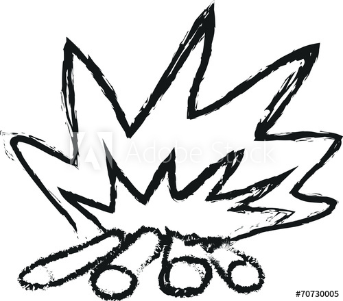 500x440 Camp Fire Simple Doodle Charcoal
