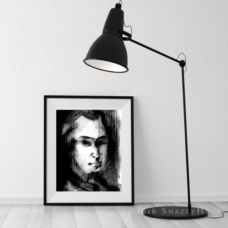 794x794 Charcoal Portrait Art Print Mozart Fine Art Giclee Print Etsy