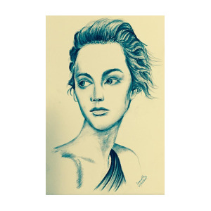 300x300 Portrait Bw Charcoal Drawing