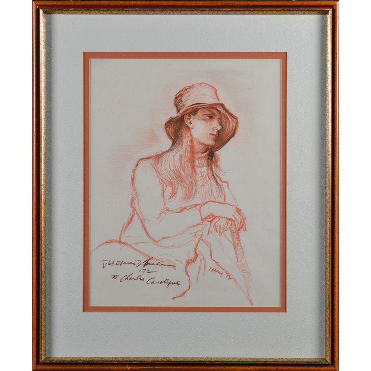 1200x1200 Robert Brackman, Charcoal Conte Drawing