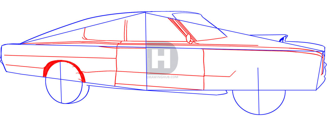 1080x412 How To Draw A Charger, Step
