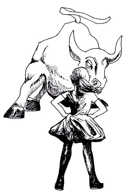 440x640 Charging Bull Drawing Image Group