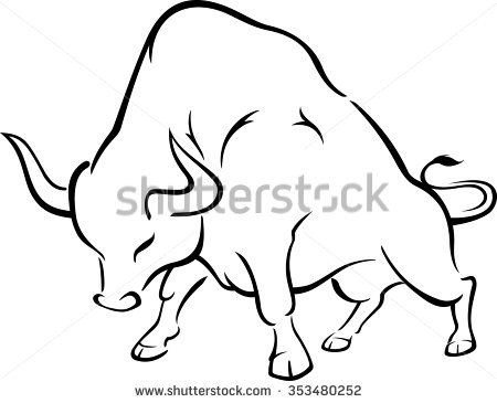 450x365 dynamic bull sketch bull ready to charge ideer