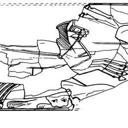 258x258 drawing of ivory slat with chariot hunt scenes, palace