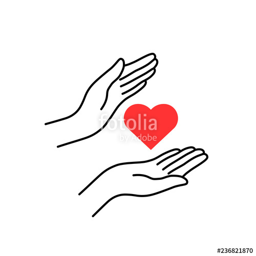 500x500 Charity Or Donation With Linear Woman Hands Stock Image