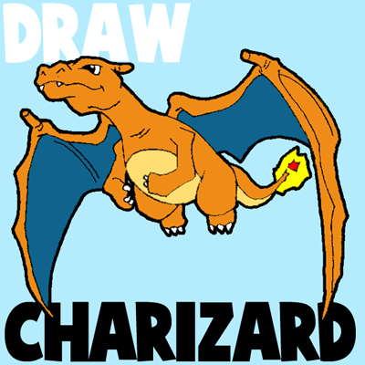 400x400 how to draw charizard from pokemon with step