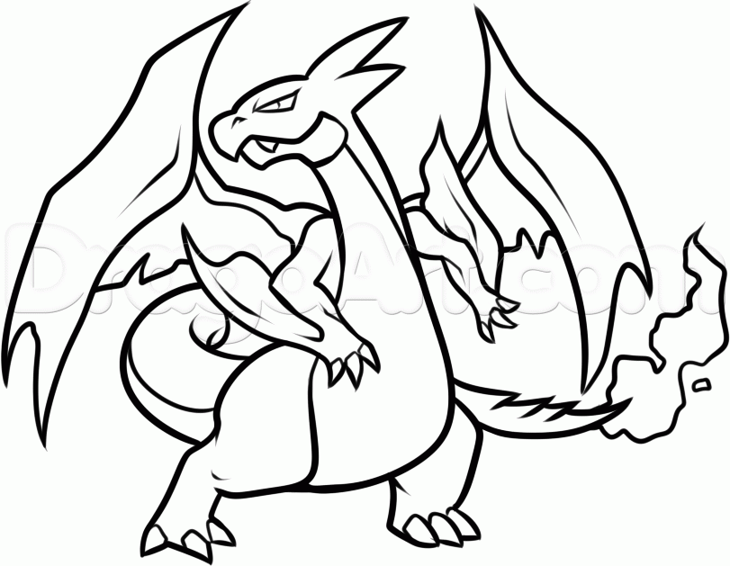 811x629 Mega Charizard X Coloring Page