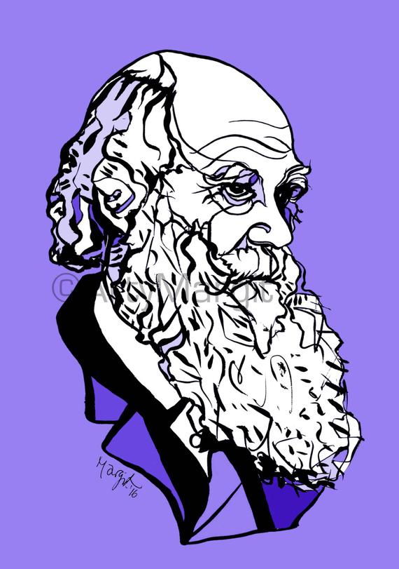570x811 Charles Darwin Portrait Print Decorative Wall Art Origin Of Etsy