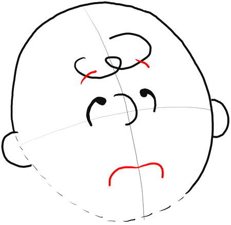 450x438 Step Drawing Charlie Brown From The Peanuts Instructions