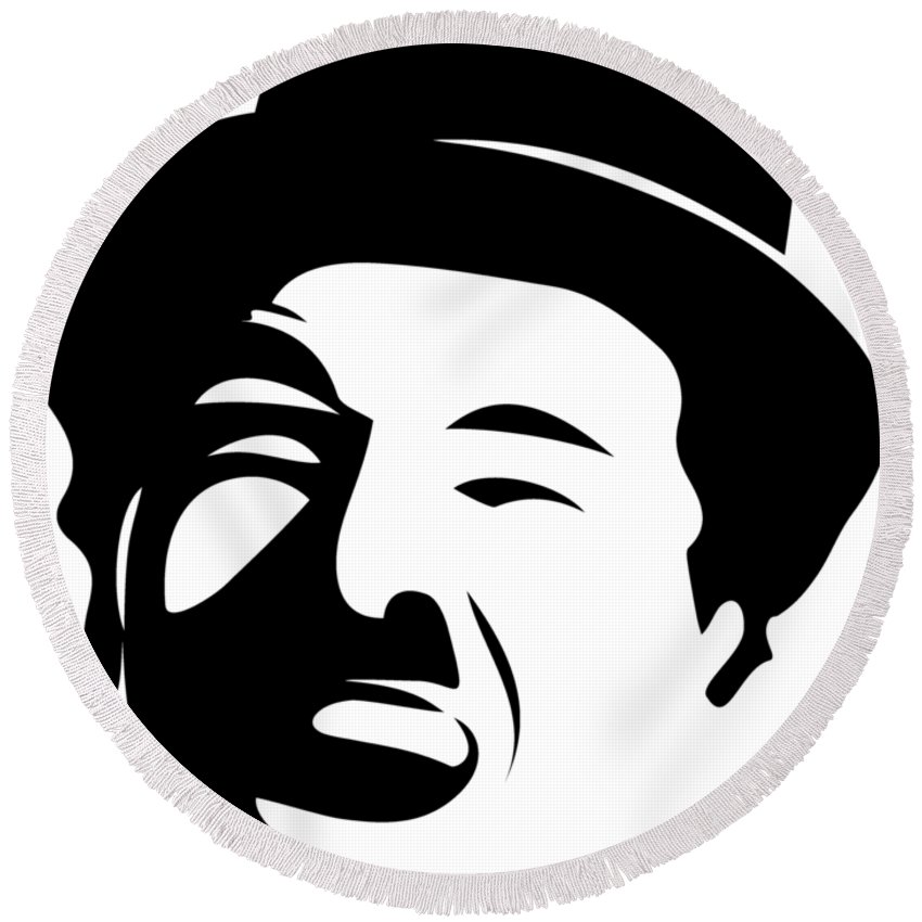 850x850 Charlie Chaplin Round Beach Towel For Sale