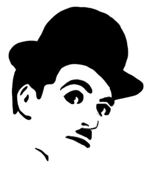 296x341 O Charlie Chaplin, Actor, Old, Simple, Face, Hat Stenciltemplates