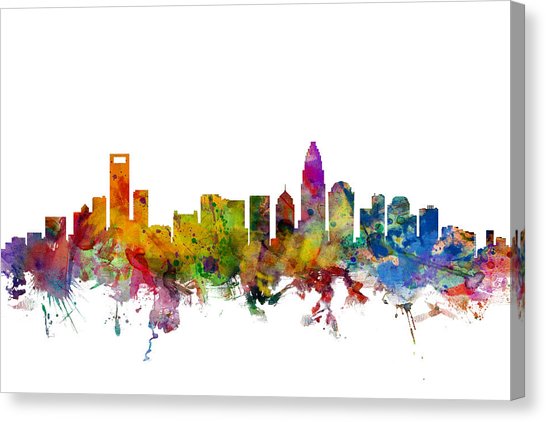 546x422 Charlotte Skyline Canvas Prints Fine Art America