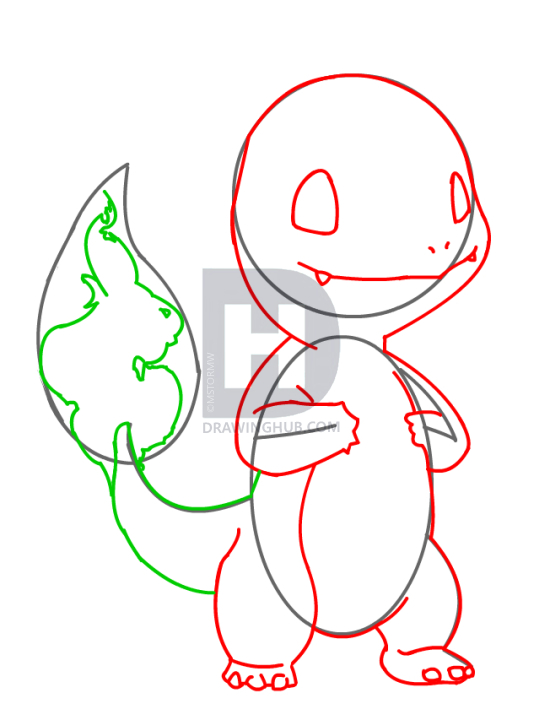 550x720 How To Draw Charmander, Pokemon, Step