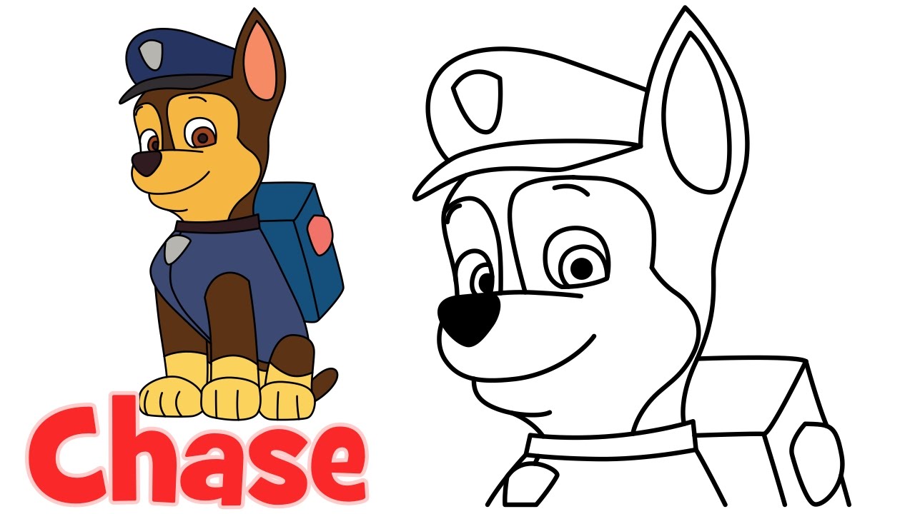 1280x720 How To Draw Chase Paw Patrol Characters Step