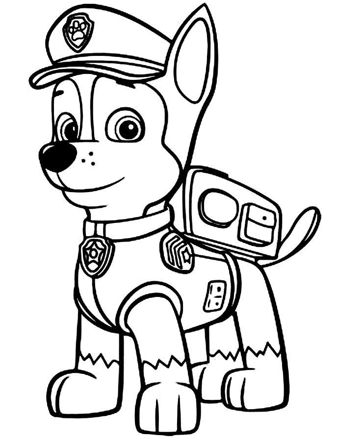 687x900 Paw Patrol Coloring Pages Chase Coloring Pages For Kids Paw