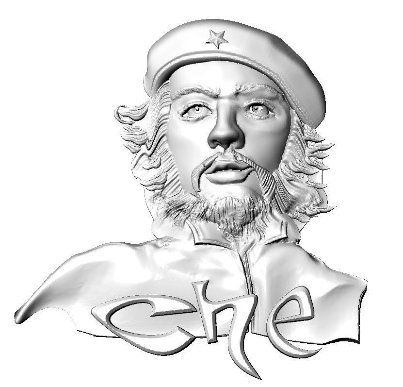831x797 che guevara print model cgtrader