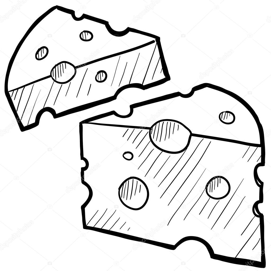 1024x1024 Cheese Drawing Black And White For Free Download