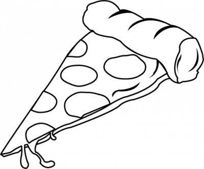 400x332 Cheese Pizza Slice Black And White Clipart