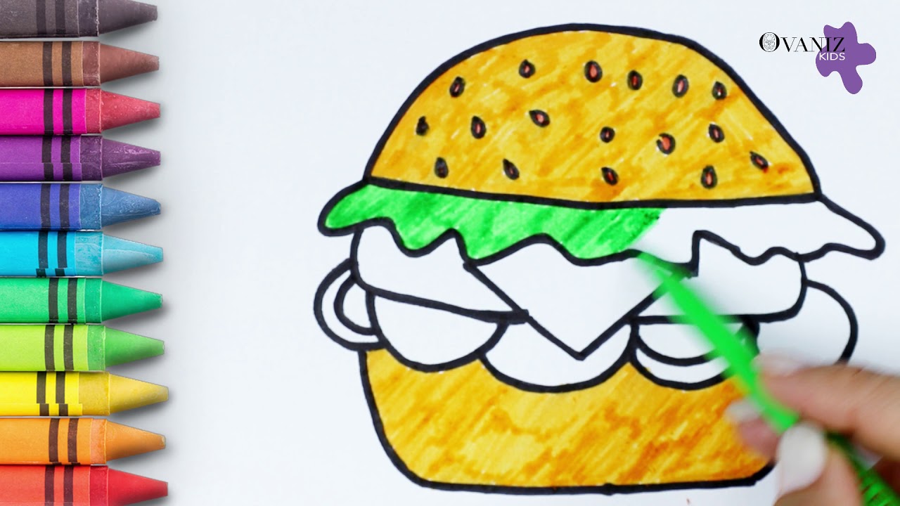 1280x720 How To Draw A Cartoon Hamburger How To Draw A Cheeseburger