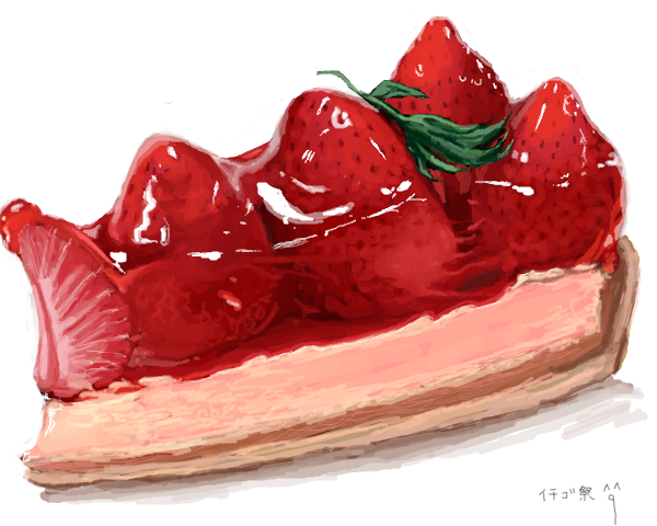 600x480 Strawberry Cheesecake With Jelly Topping Design Food Painting