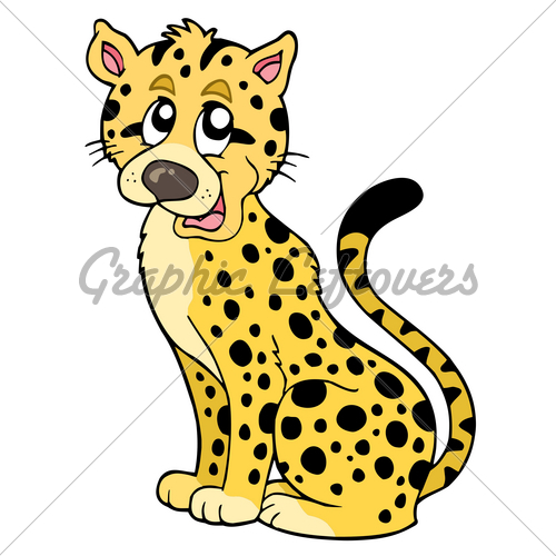 500x500 Cartoon Cheetah Gl Stock Images